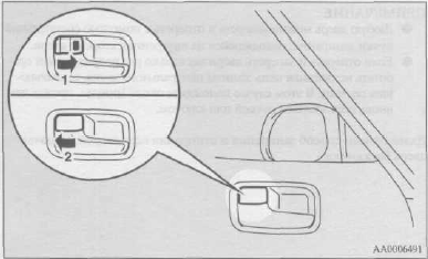 Отпирание и запирание дверей изнутри автомобиля