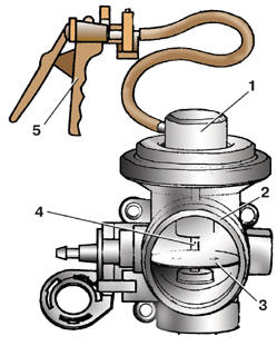 Проверка клапана рециркуляции дизельного двигателя 1,9 л, 74 кВт